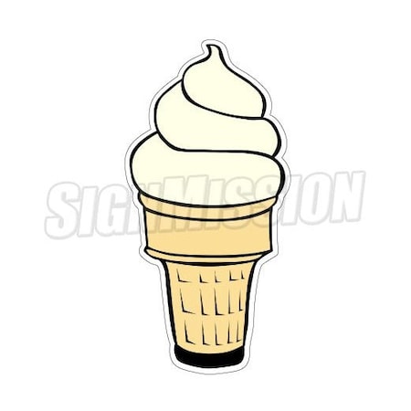 Signmission SOFT SERVE ICE CREAM VANILLA Concession cart trailer stand sticker, D-24 Soft Ice Cream Cone Vanilla D-24 Soft Ice Cream Cone Vanilla